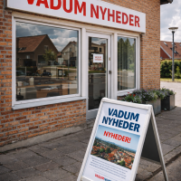 Vadum Nyheder facade i sollys